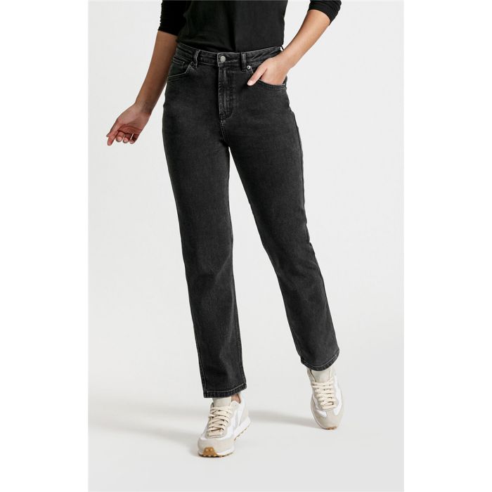DU/ER Midweight Denim High Rise Straight - black - Damen main product photo